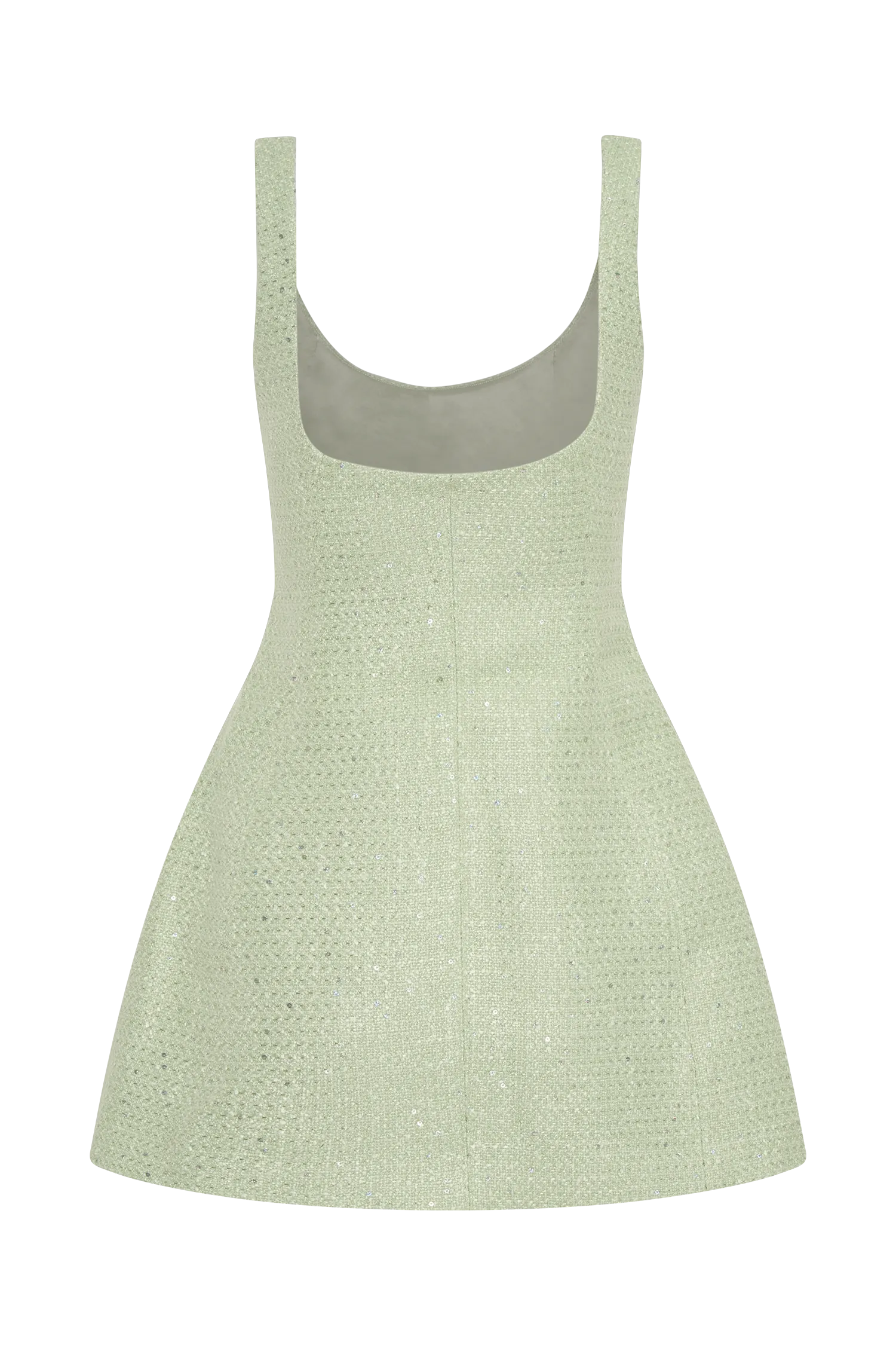 Beth Tweed Mini Dress - Pastel Green