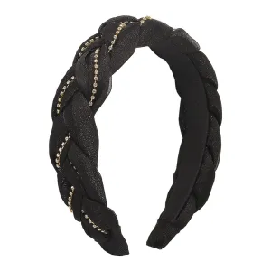 Black & Cubic Zirconia Twisted Headband