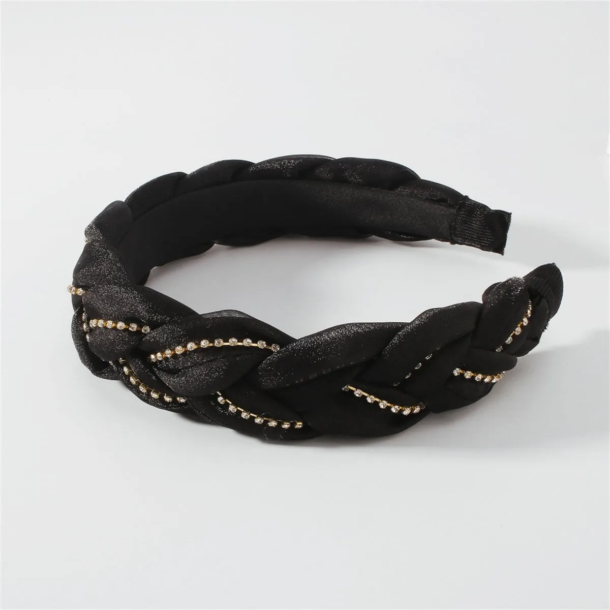 Black & Cubic Zirconia Twisted Headband