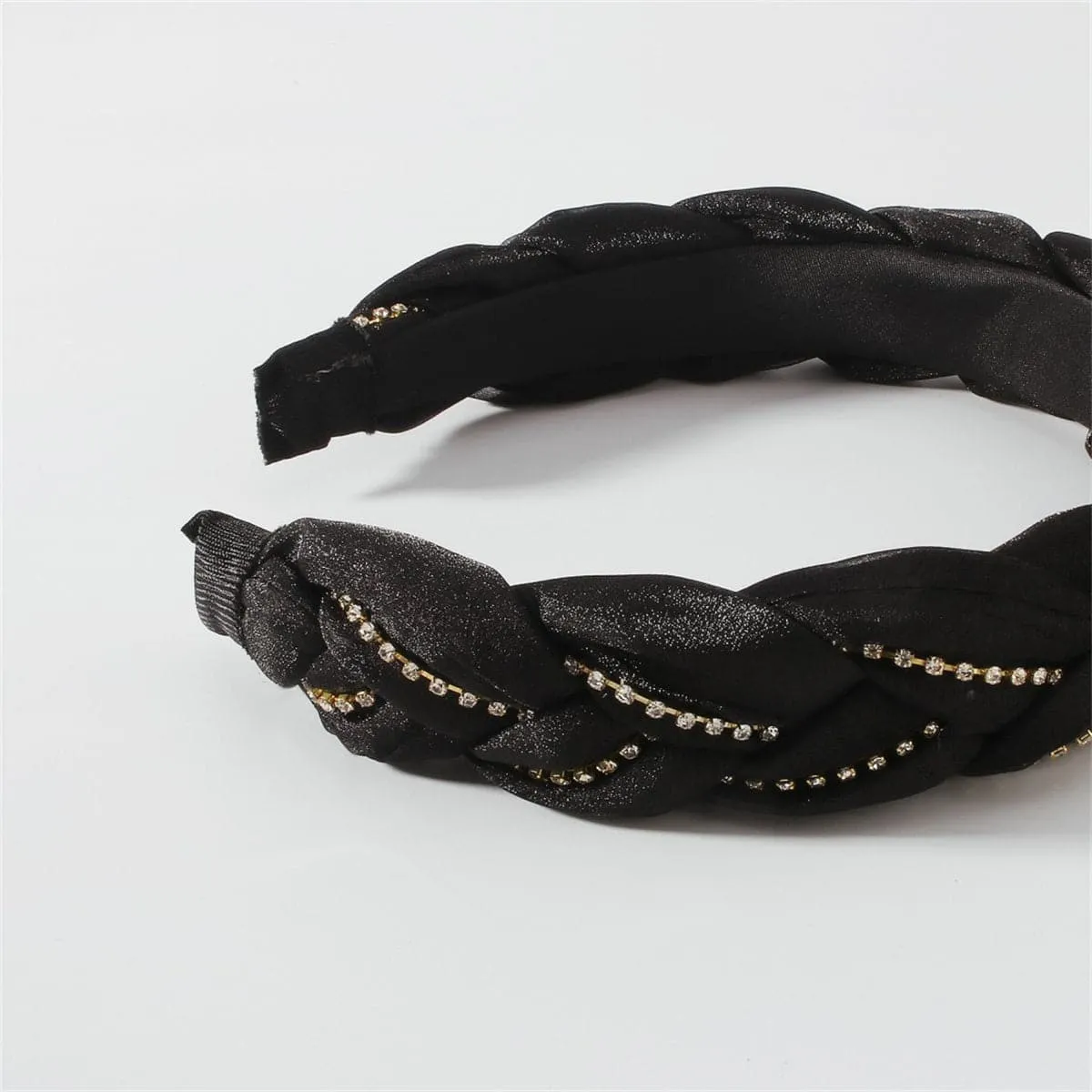 Black & Cubic Zirconia Twisted Headband