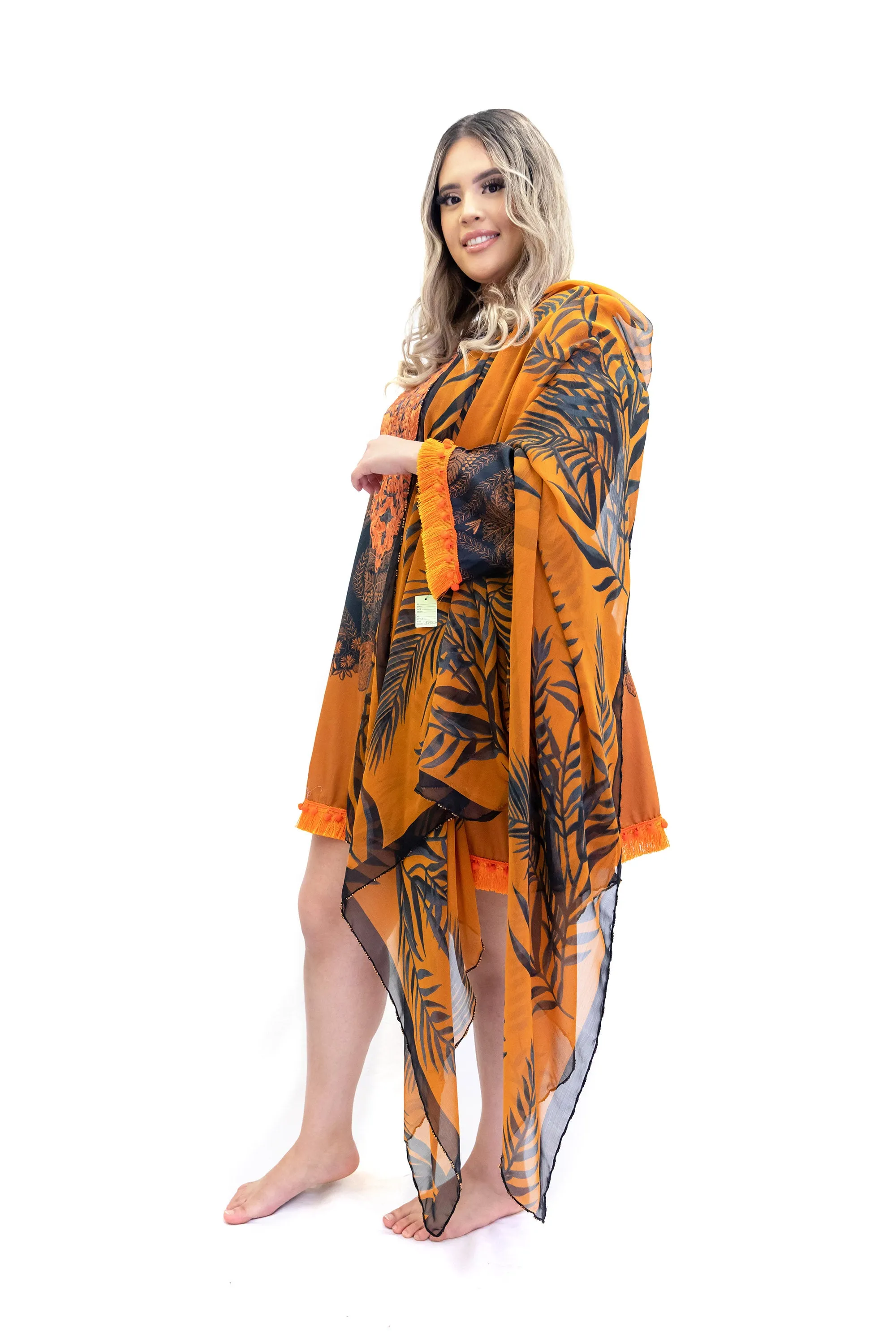 Black & Orange Kurti - Shirt - Sana Safinaz