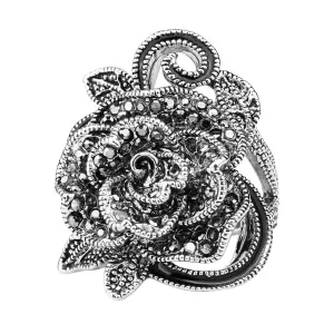 Black Cubic Zirconia Botany Band Ring