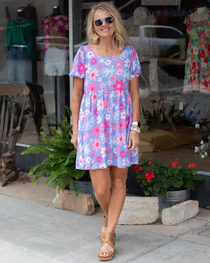 BLAKLEY FLOWER PRINTED PUFF SLEEVE MIDI DRESS