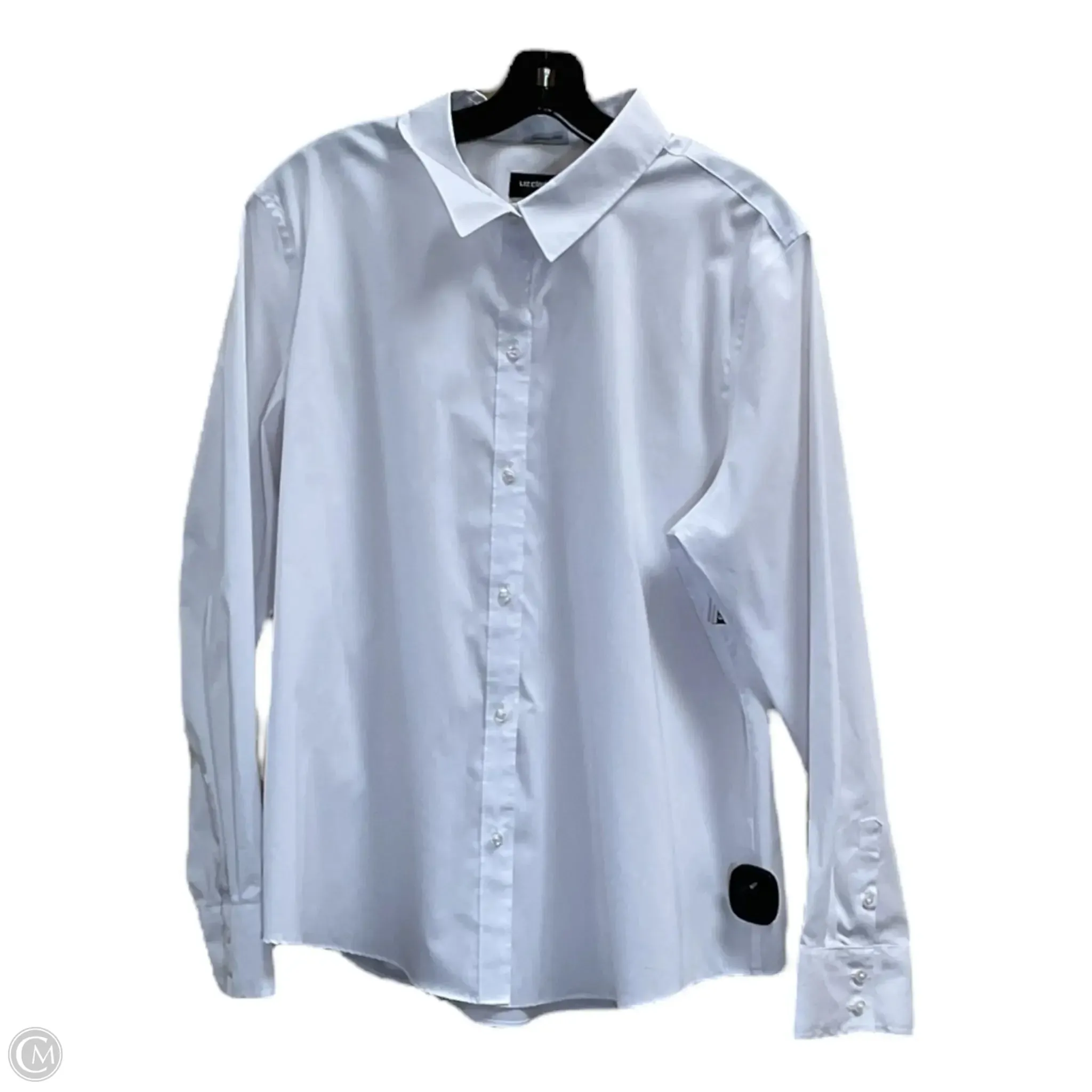 Blouse Long Sleeve By Liz Claiborne In White, Size: Xl