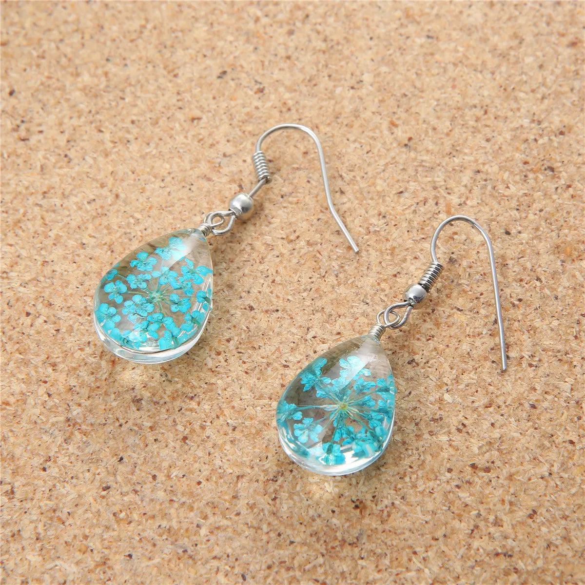 Blue Baby'S-Breath Drop Earrings