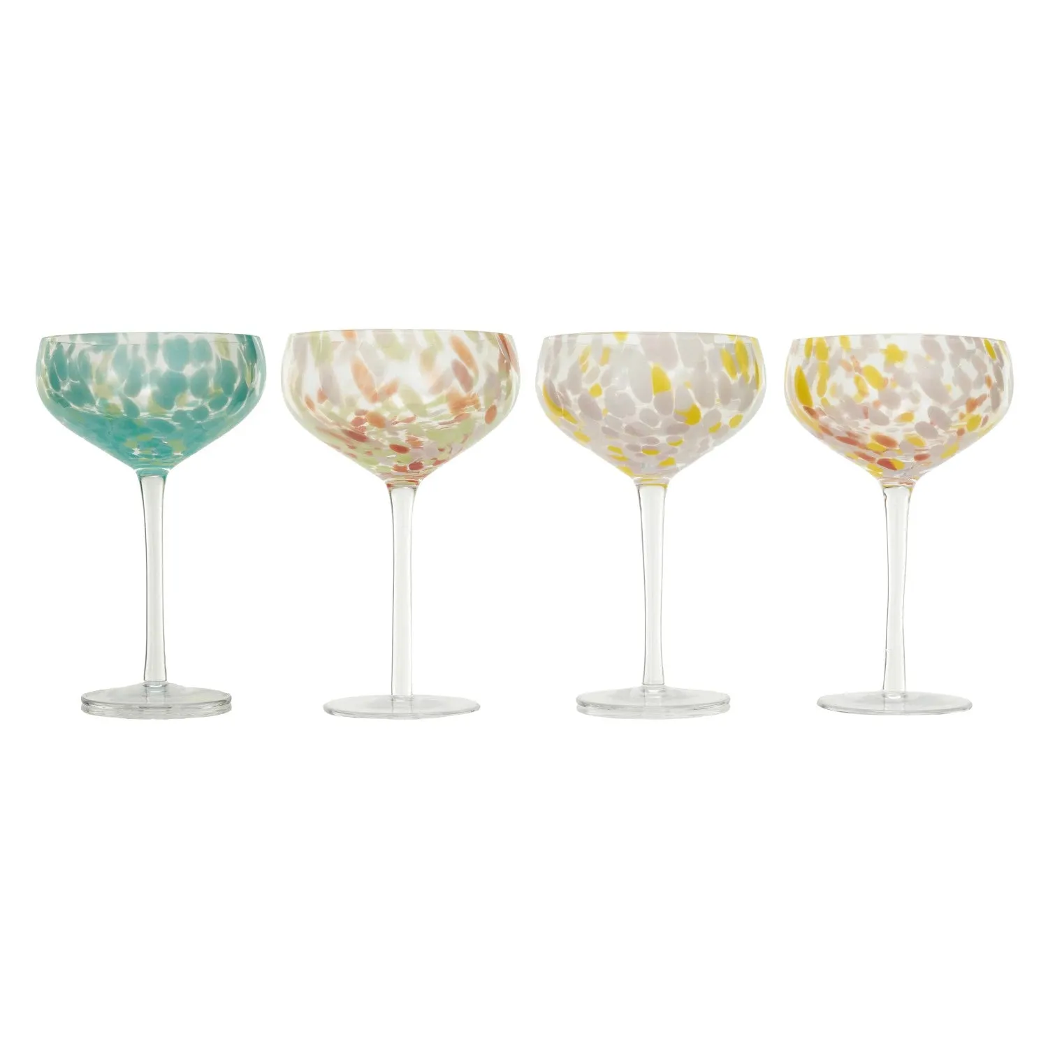 Blue Confetti Stemmed Champagne Glass