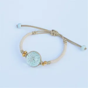 Blue Gypsophila & Gold-Plated Bead Adjustable Bracelet