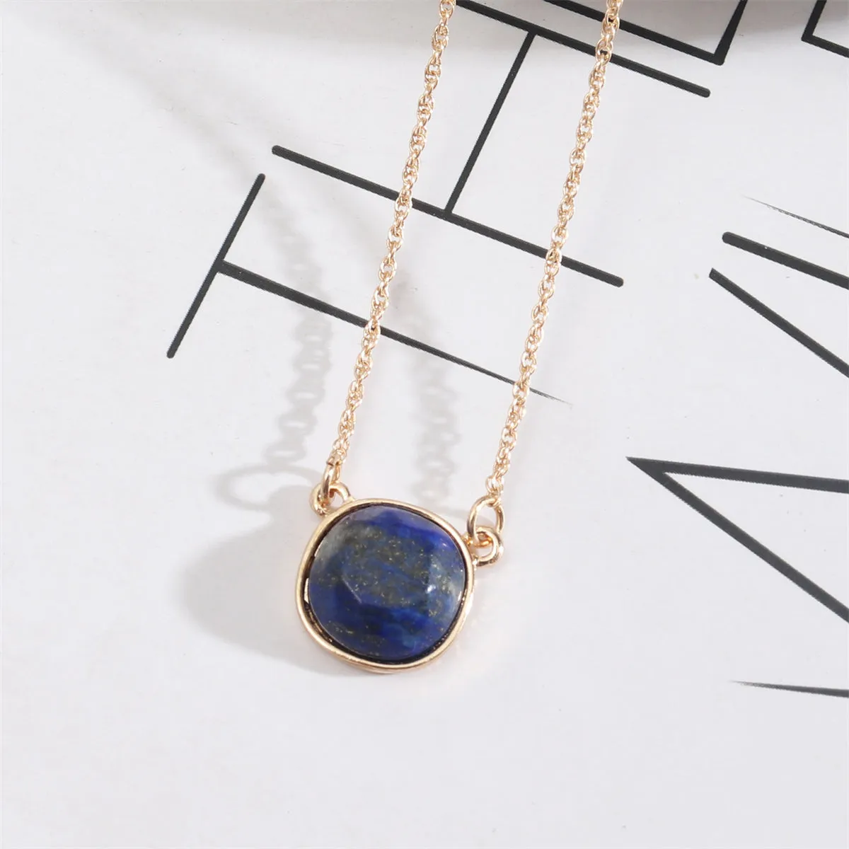 Blue Lapis & 18K Gold-Plated Pendant Necklace