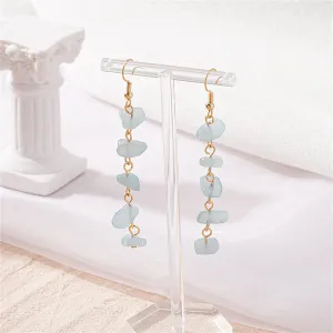 Blue Quartz & 18K Gold-Plated Linear Drop Earrings