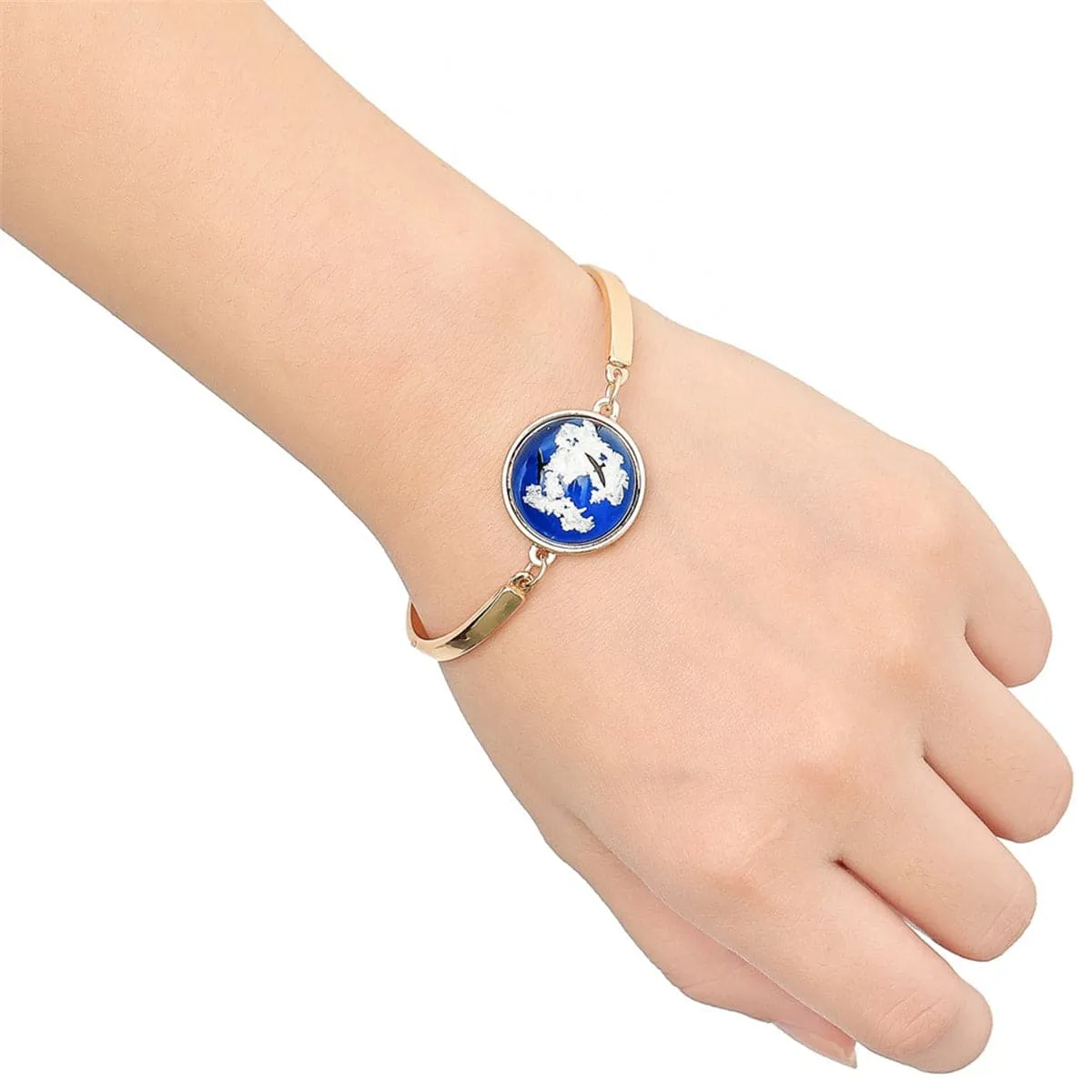 Blue Resin & 18K Gold-Plated Cloud Charm Bracelet