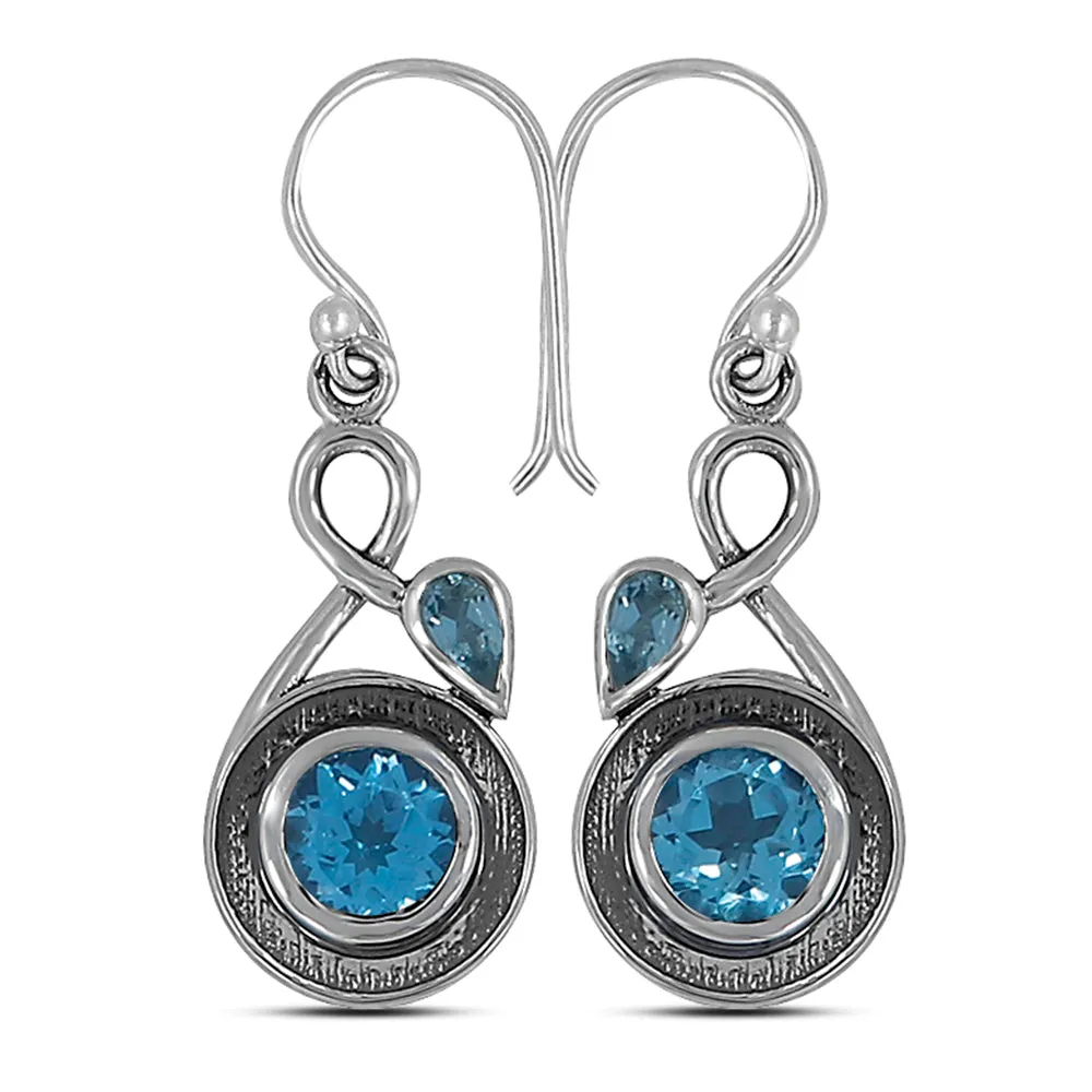 Blue Silver Earrings