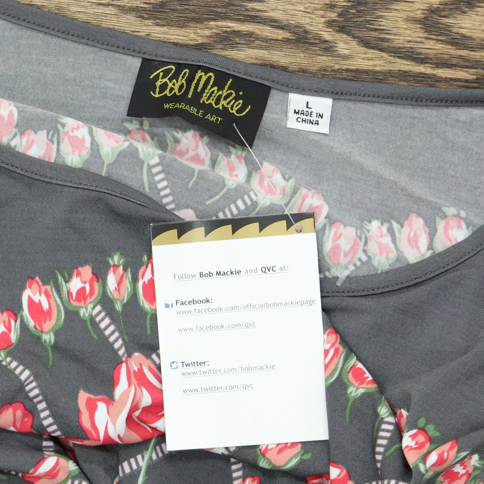 Bob Mackie Women's Rose Trellis Print Knit Top