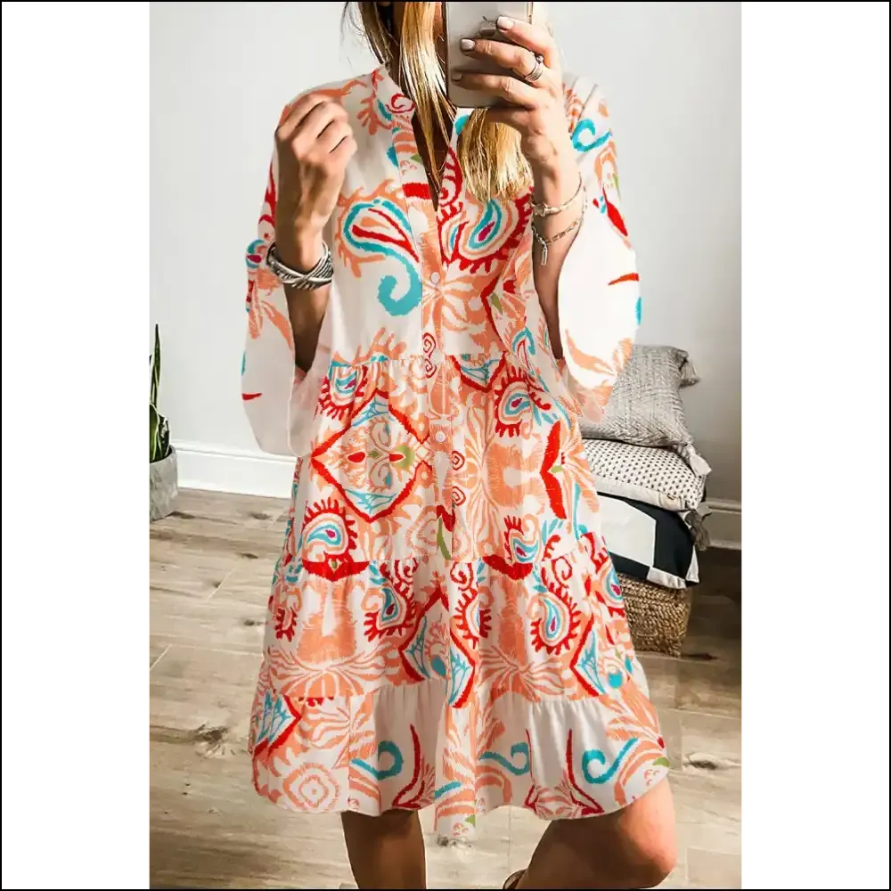 Boho Chic Green Ethnic Print Mini Dress: Dress Like you Own the Joint  👗 Needful Things