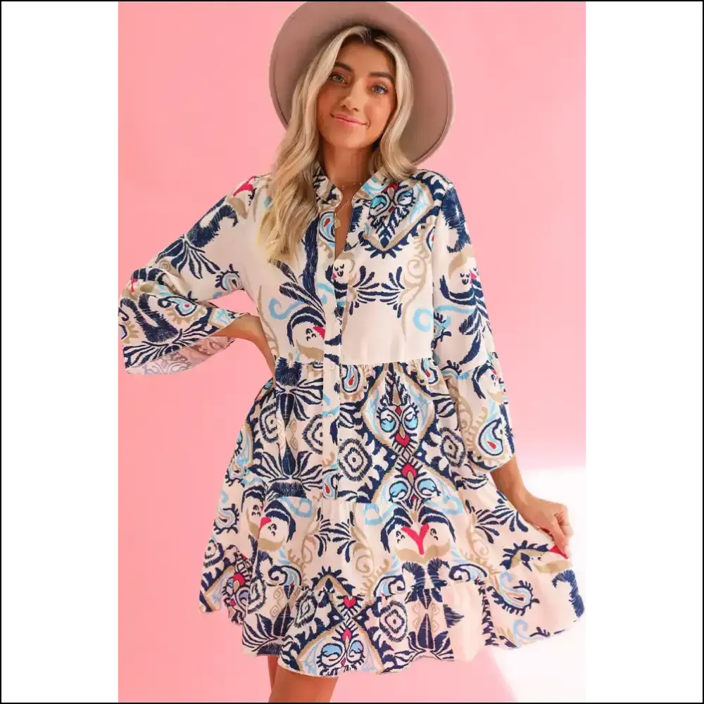 Boho Chic Green Ethnic Print Mini Dress: Dress Like you Own the Joint  👗 Needful Things