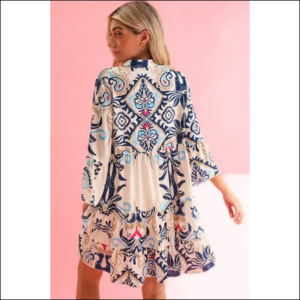 Boho Chic Green Ethnic Print Mini Dress: Dress Like you Own the Joint  👗 Needful Things