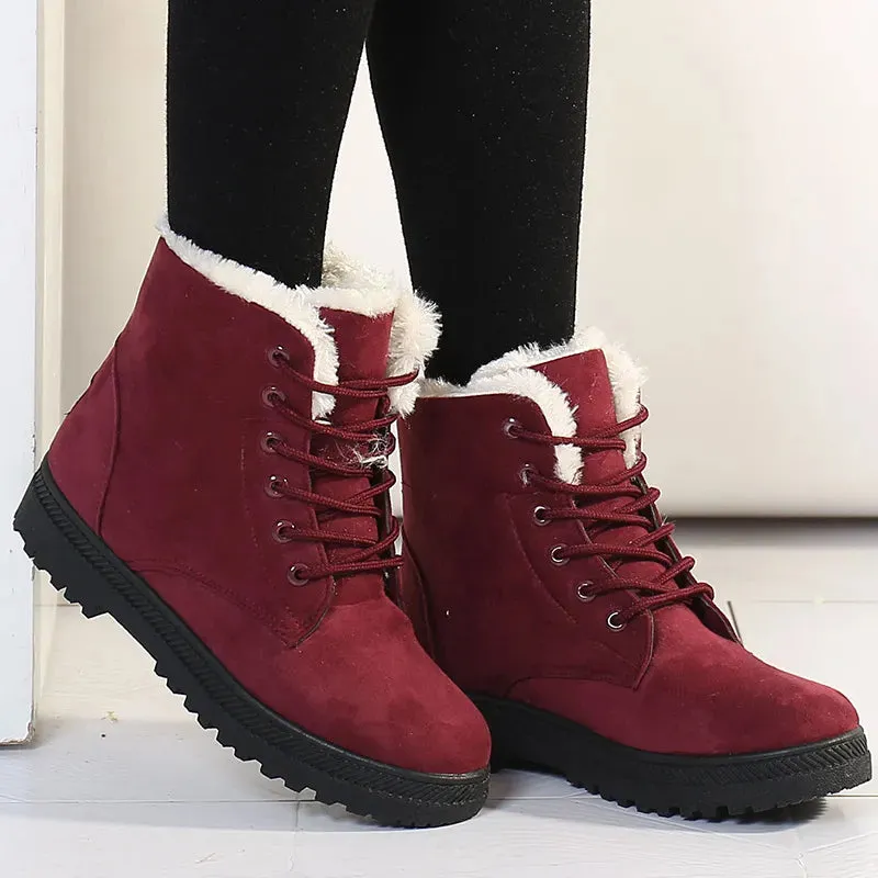 Boutique Fashion Women's Boots For Winter Ankle Boots with Fur Lining