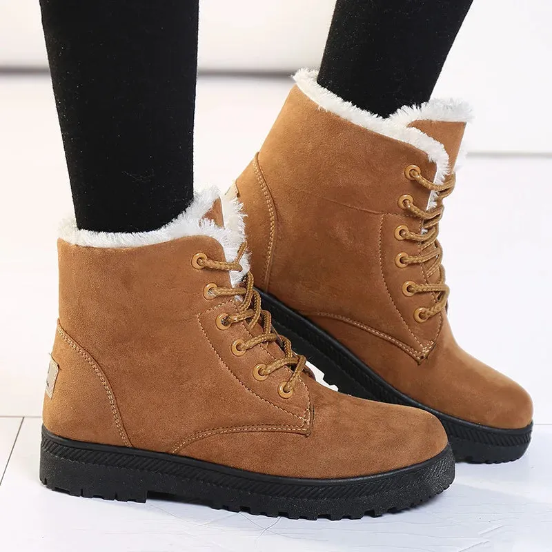 Boutique Fashion Women's Boots For Winter Ankle Boots with Fur Lining