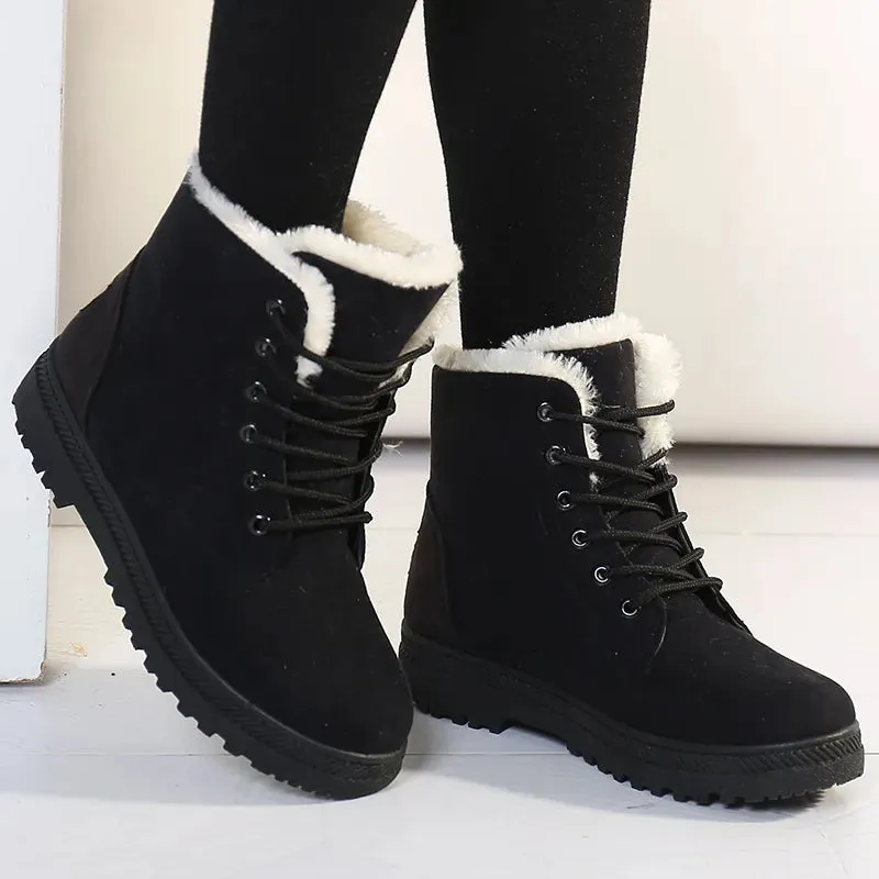 Boutique Fashion Women's Boots For Winter Ankle Boots with Fur Lining