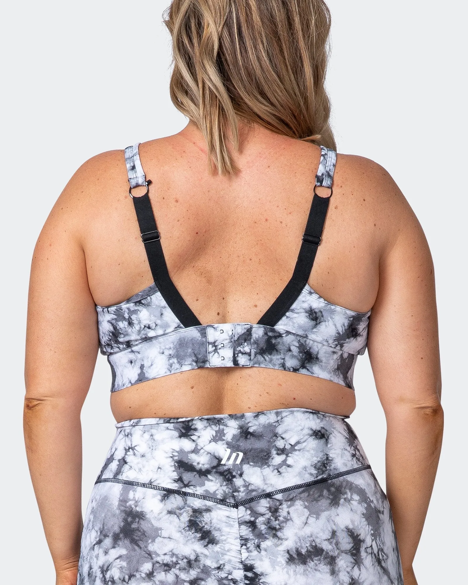 Brace Yourself Bra - Grey Black Tie Dye Print