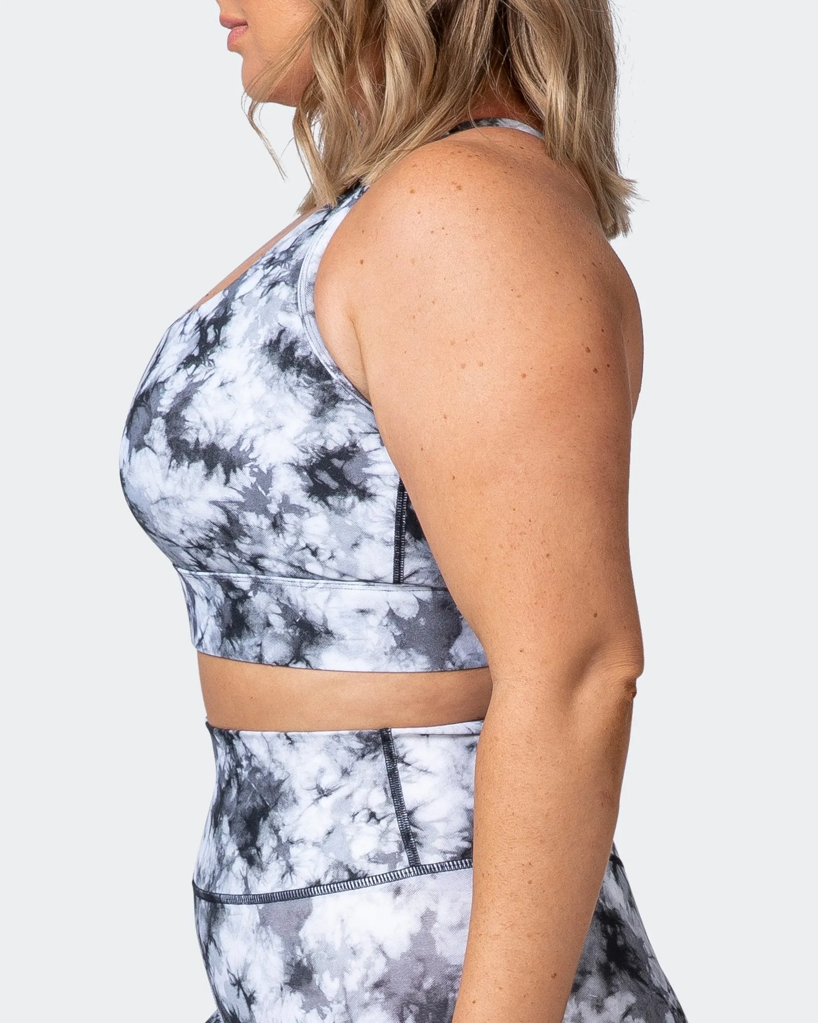Brace Yourself Bra - Grey Black Tie Dye Print