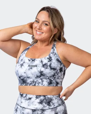 Brace Yourself Bra - Grey Black Tie Dye Print
