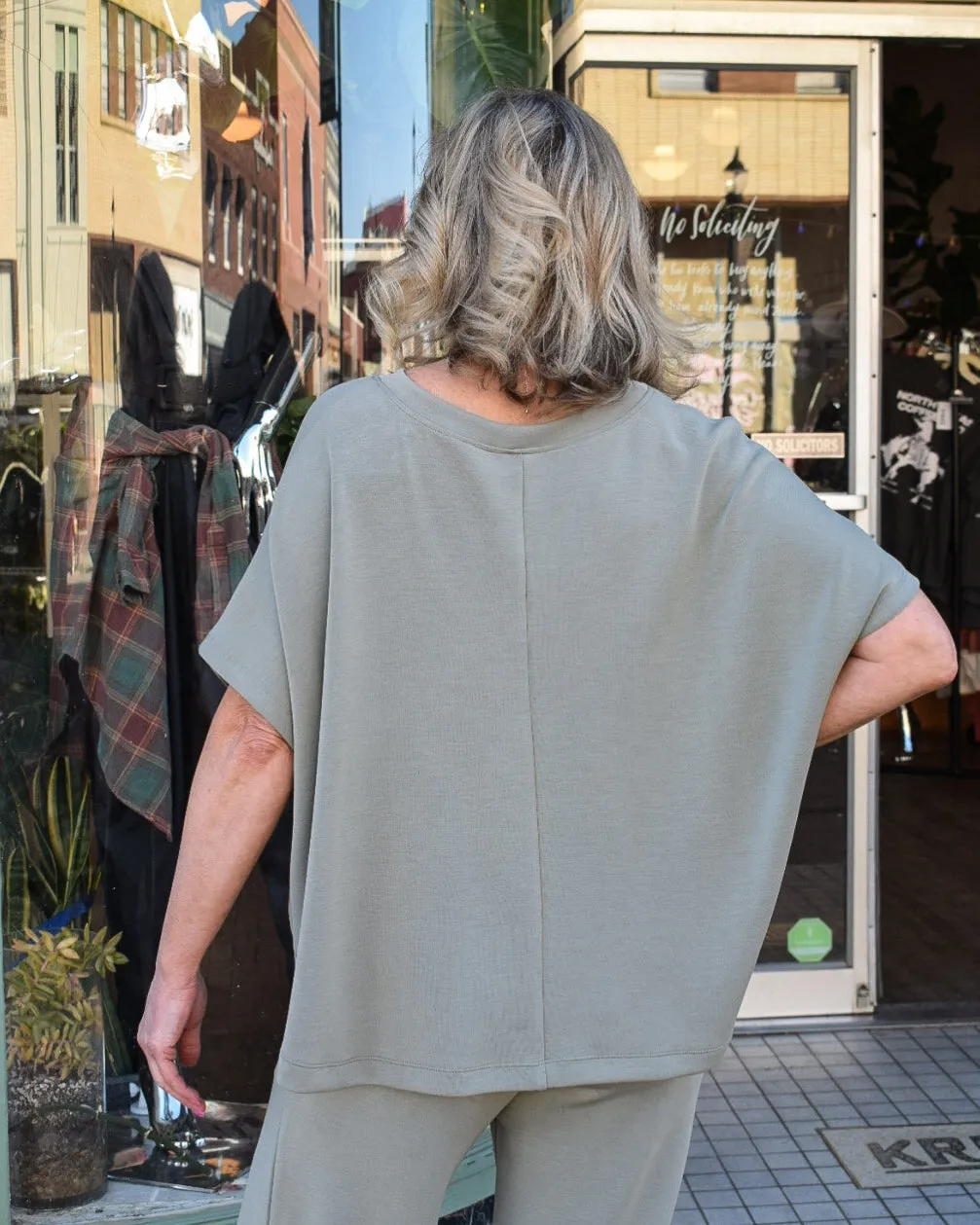 BREEZE SCUBA BOATNECK TOP  - SHADOW