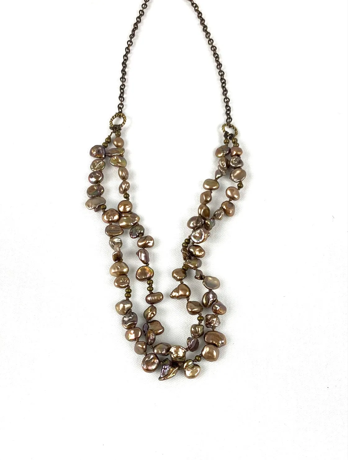 Bronze pearl necklace