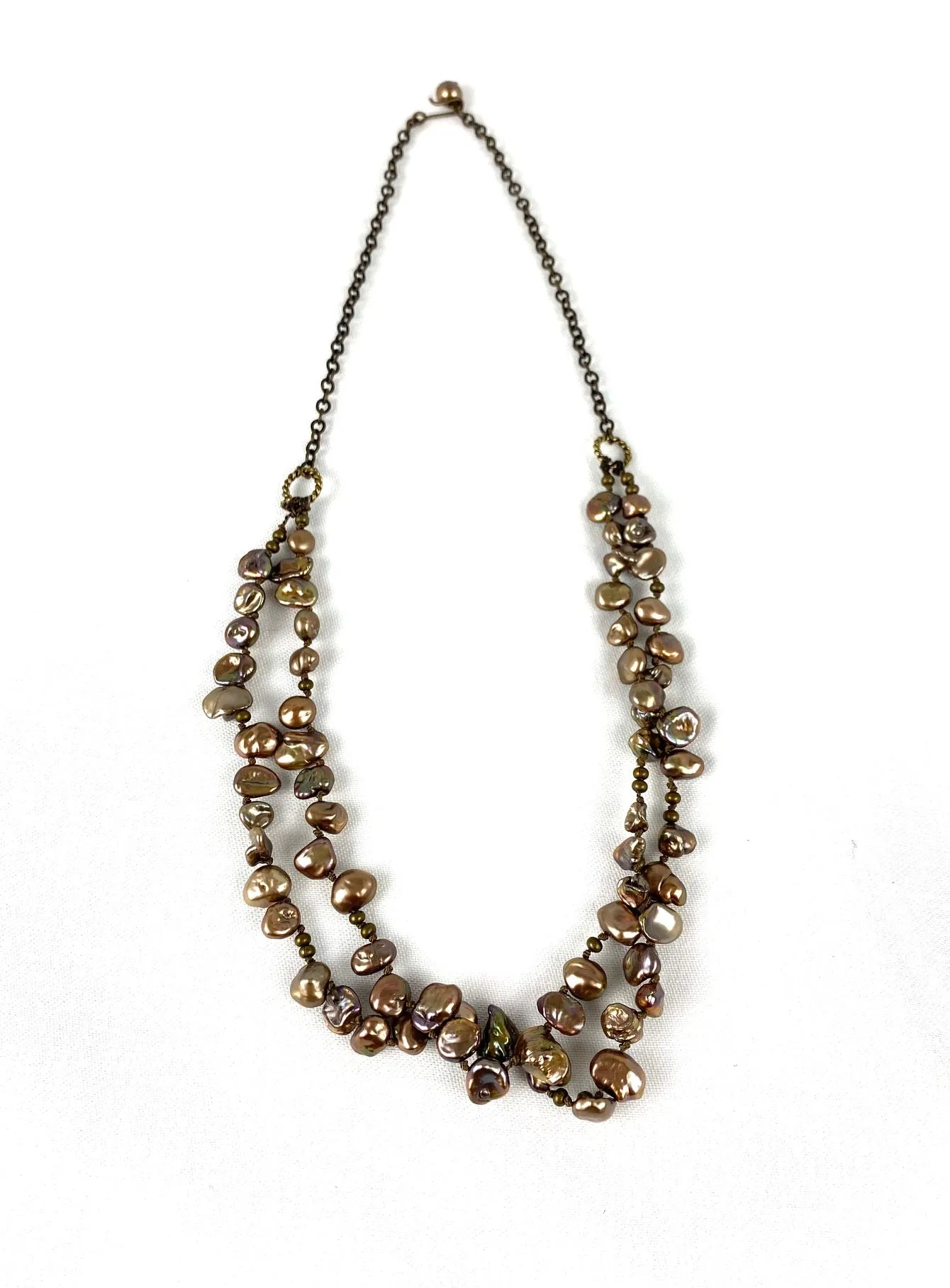 Bronze pearl necklace