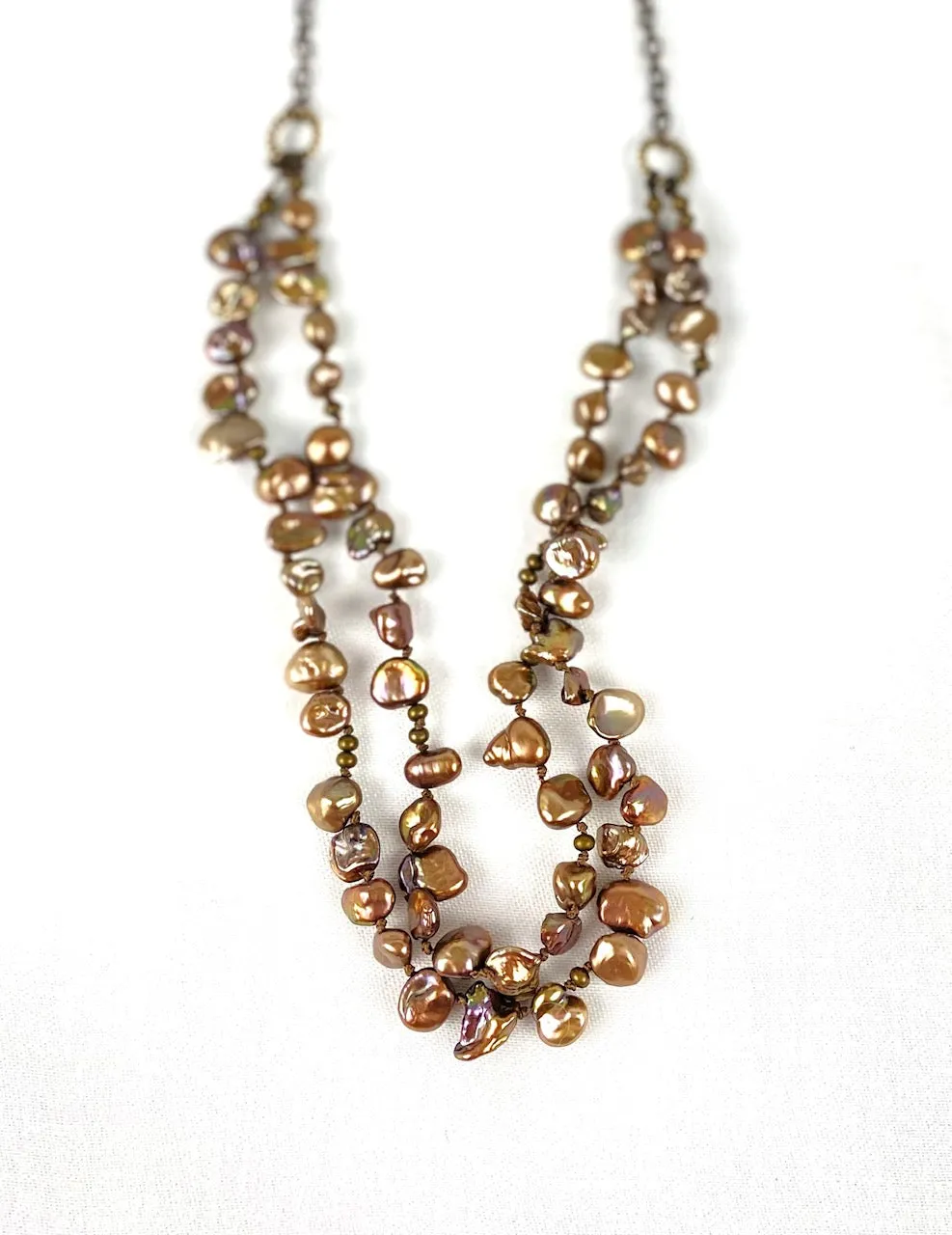 Bronze pearl necklace