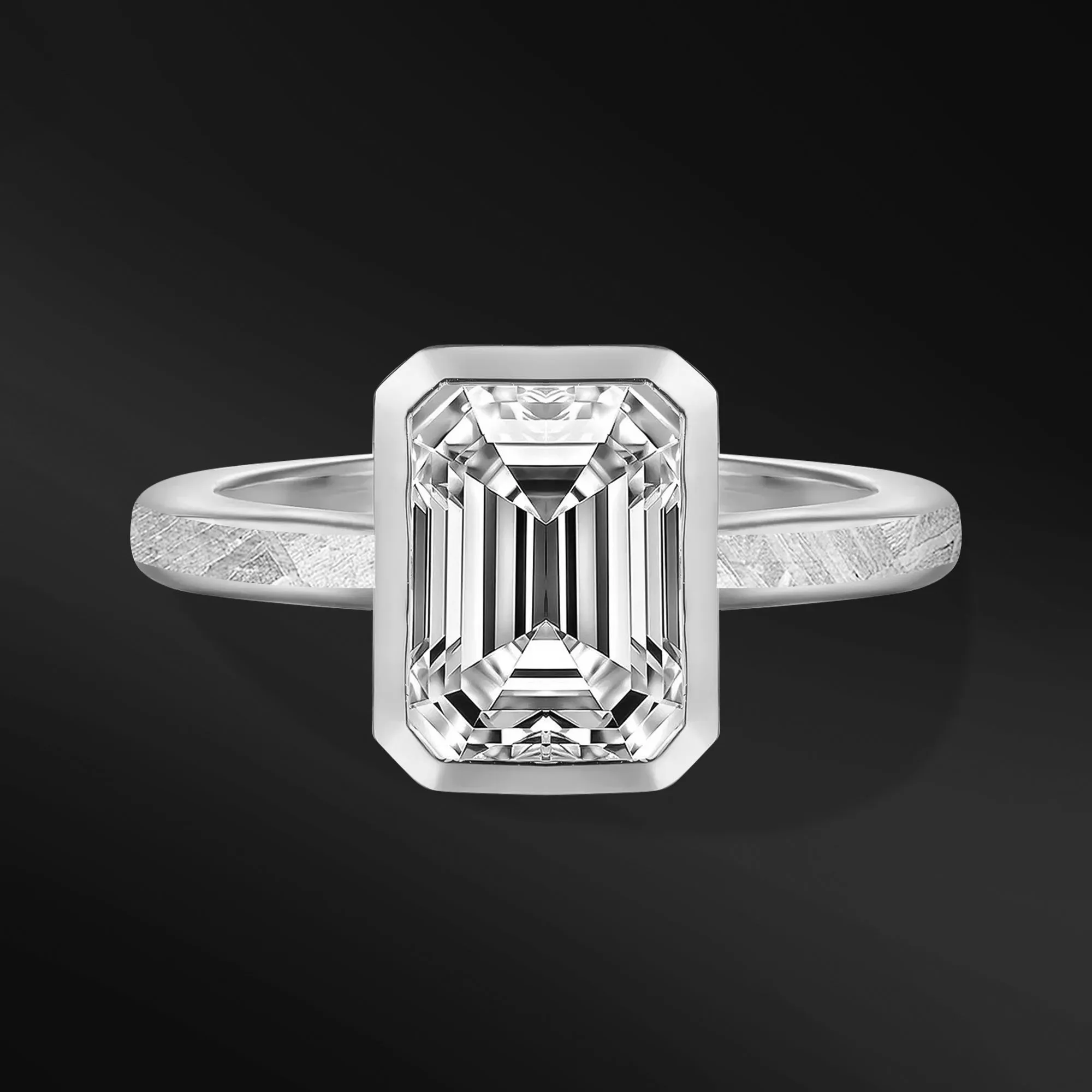 Brooke - 14K Gold or Sterling silver Ring for Women | 1 CT Oval Certified Moissanite Engagement Ring | Muonionalusta Meteorite | D-color and VVS1 clarity