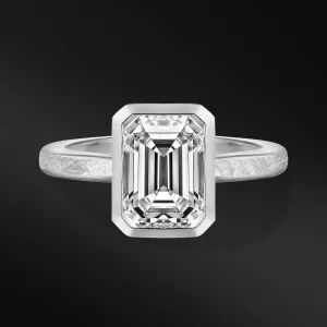 Brooke - 14K Gold or Sterling silver Ring for Women | 1 CT Oval Certified Moissanite Engagement Ring | Muonionalusta Meteorite | D-color and VVS1 clarity