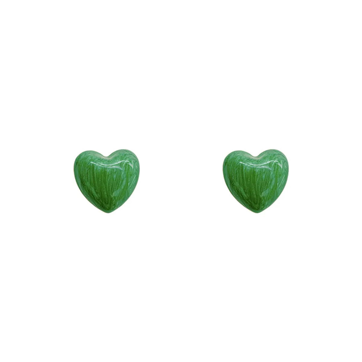 Brown Enamel & 18K Gold-Plated Heart Stud Earrings