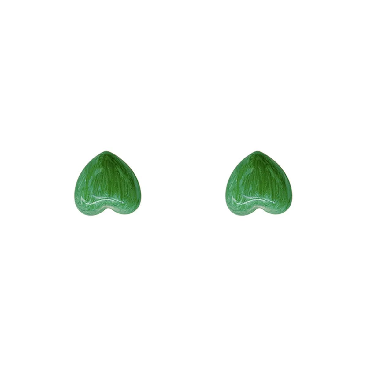 Brown Enamel & 18K Gold-Plated Upside-Down Heart Stud Earrings