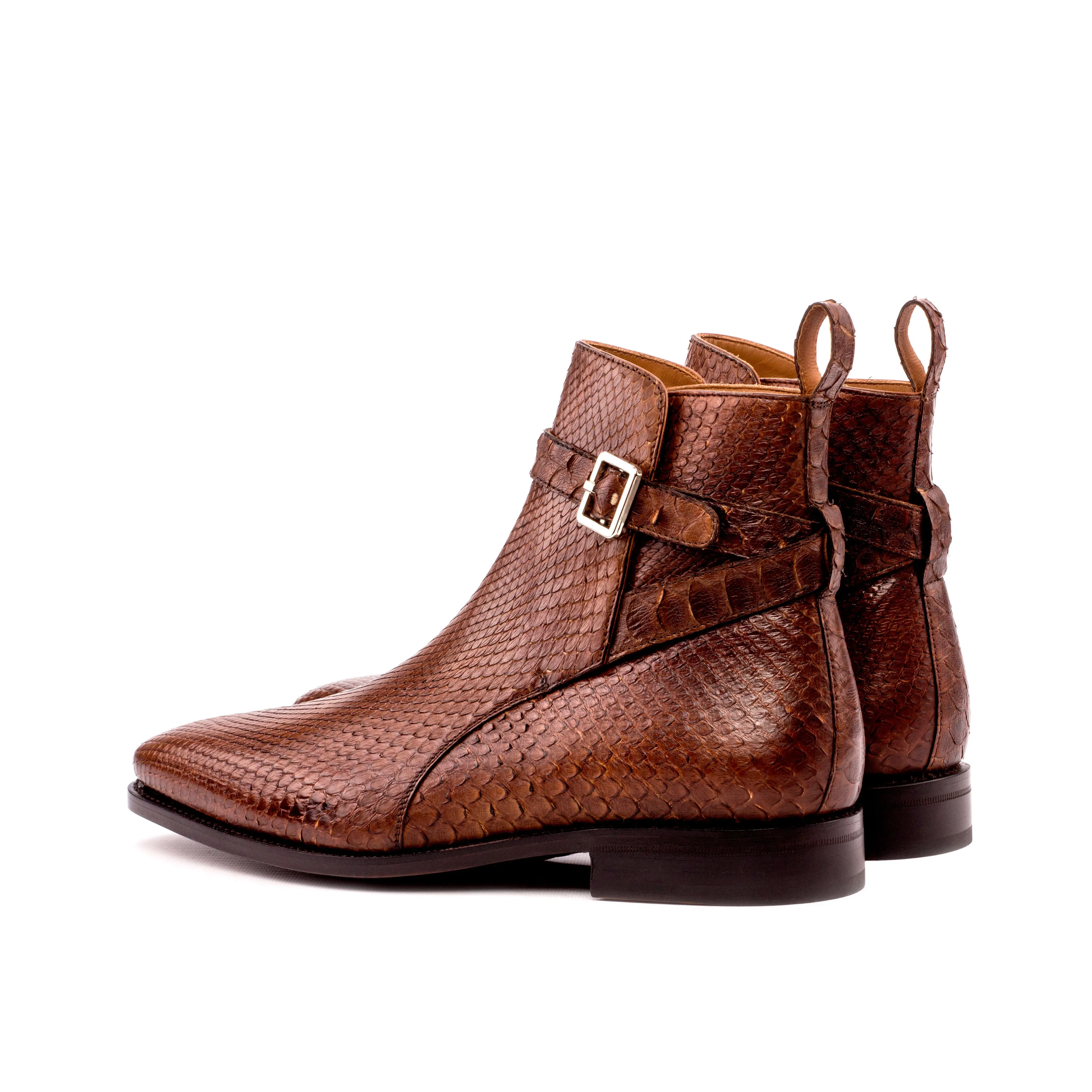 Brown Exotic Python Jodhpur Boots