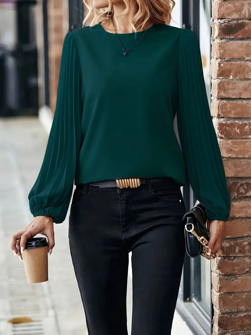 Browton® | Comfortable, Sophisticated Lantern Blouse With A Round Neckline
