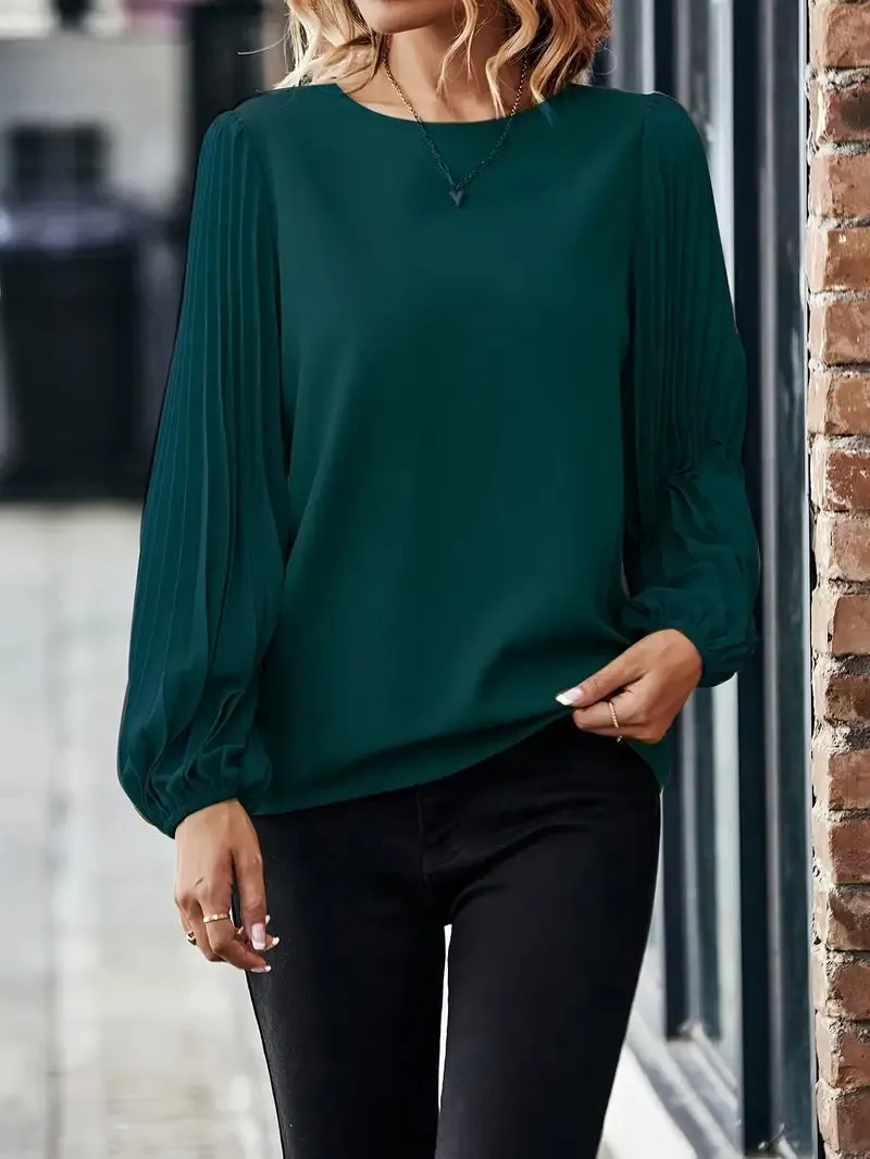 Browton® | Comfortable, Sophisticated Lantern Blouse With A Round Neckline
