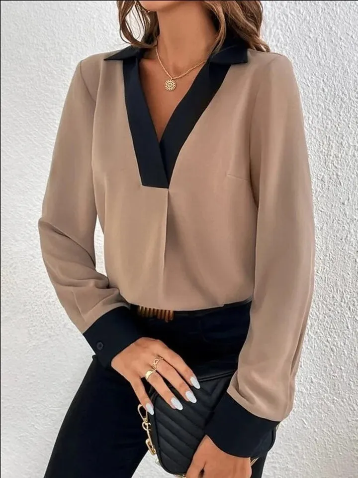 Bryann® | Chic Autumn V-Neck Long Sleeve Blouse For Women