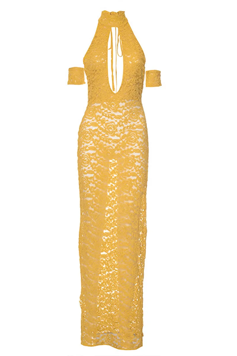 BS3328 Lace Halter Long Dress
