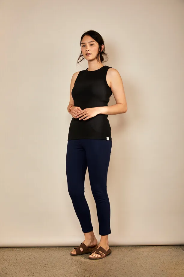 Bshirt Women's Rib Racer Vest in Black