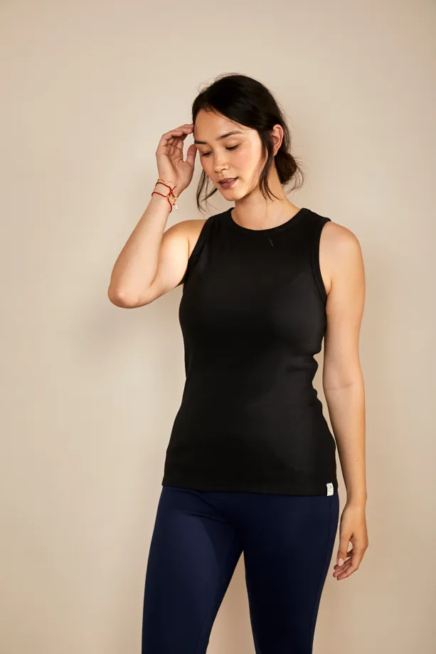 Bshirt Women's Rib Racer Vest in Black