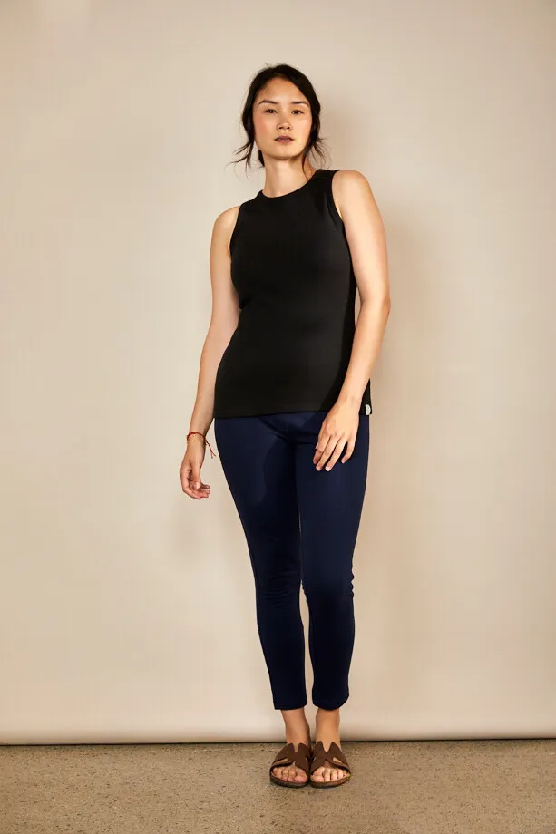 Bshirt Women's Rib Racer Vest in Black
