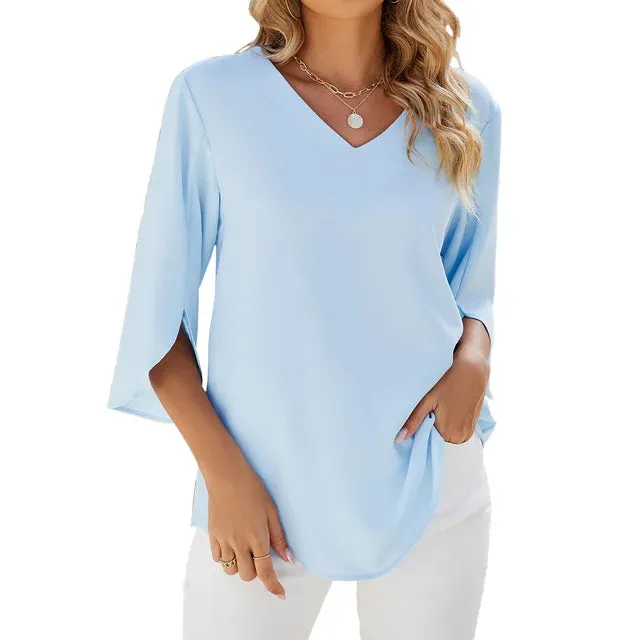 Buannsa® | Unique V-Neck Blouse
