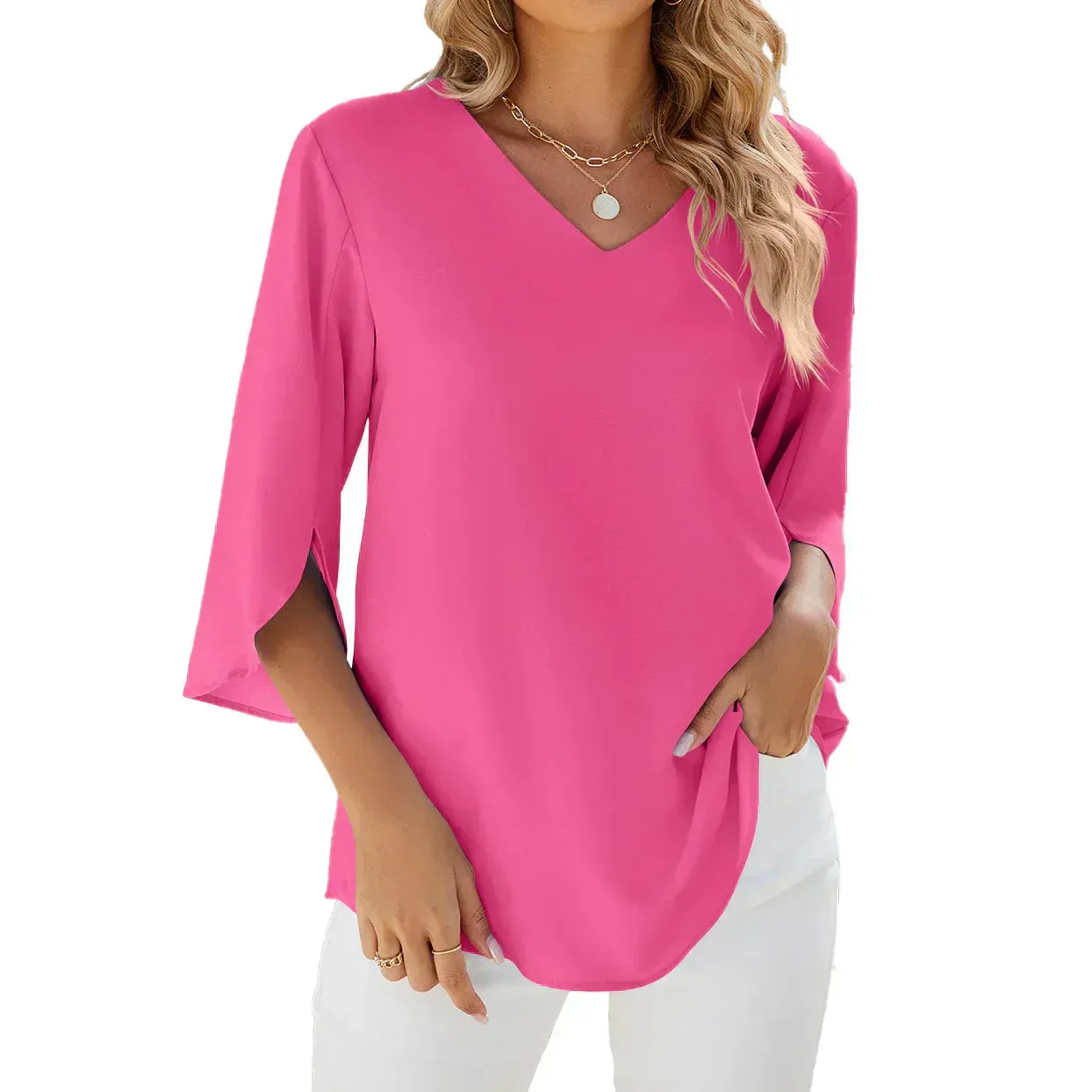 Buannsa® | Unique V-Neck Blouse