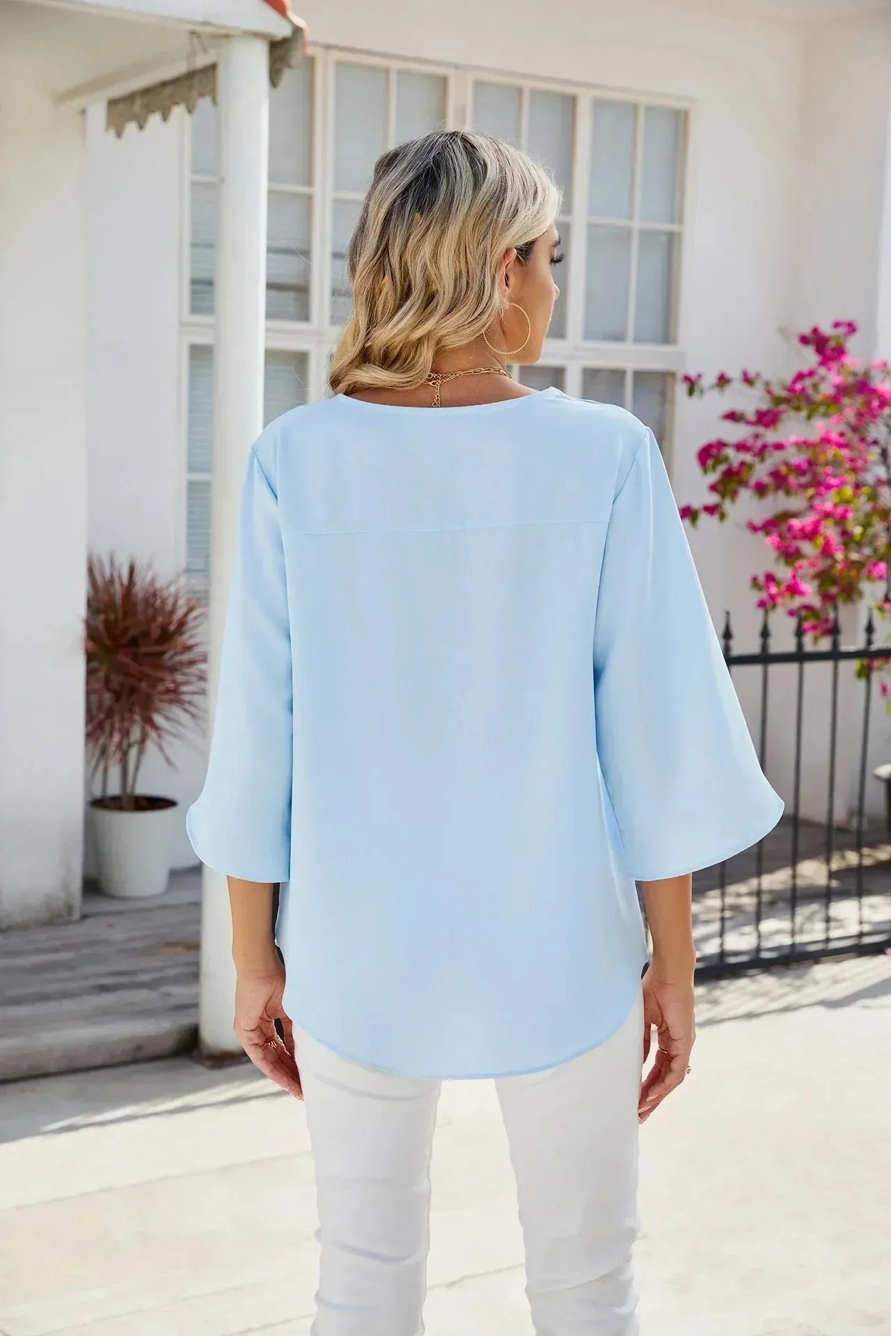 Buannsa® | Unique V-Neck Blouse