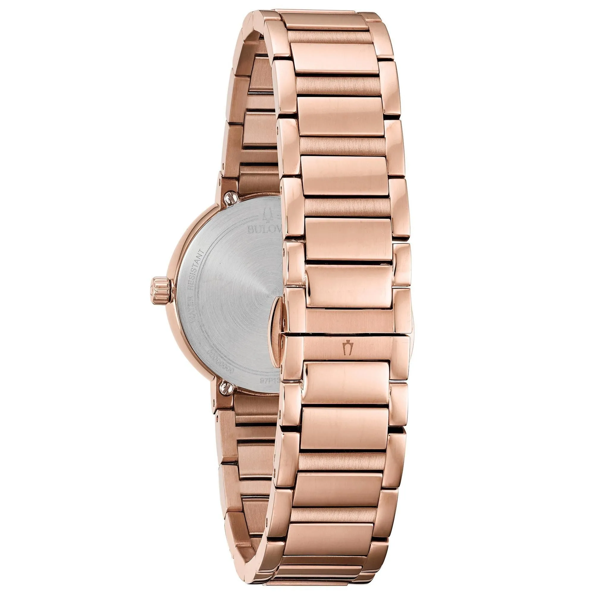Bulova Ladies' Futuro Diamond Rose Gold-Tone Stainless Steel Watch 97P132
