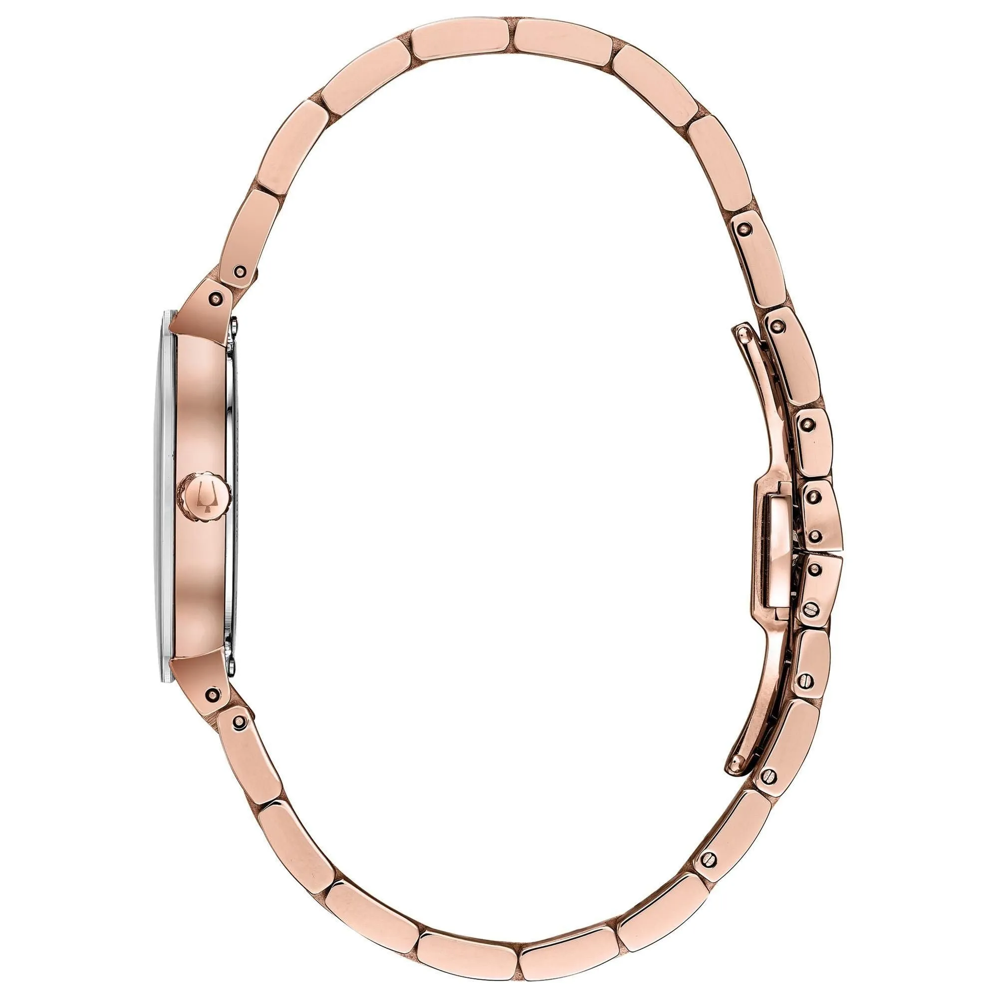 Bulova Ladies' Futuro Diamond Rose Gold-Tone Stainless Steel Watch 97P132