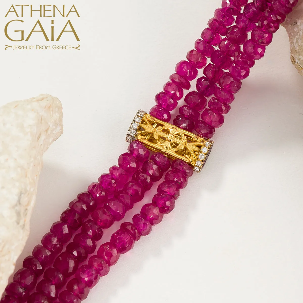 Byzantine Embroidery Triple River Necklace