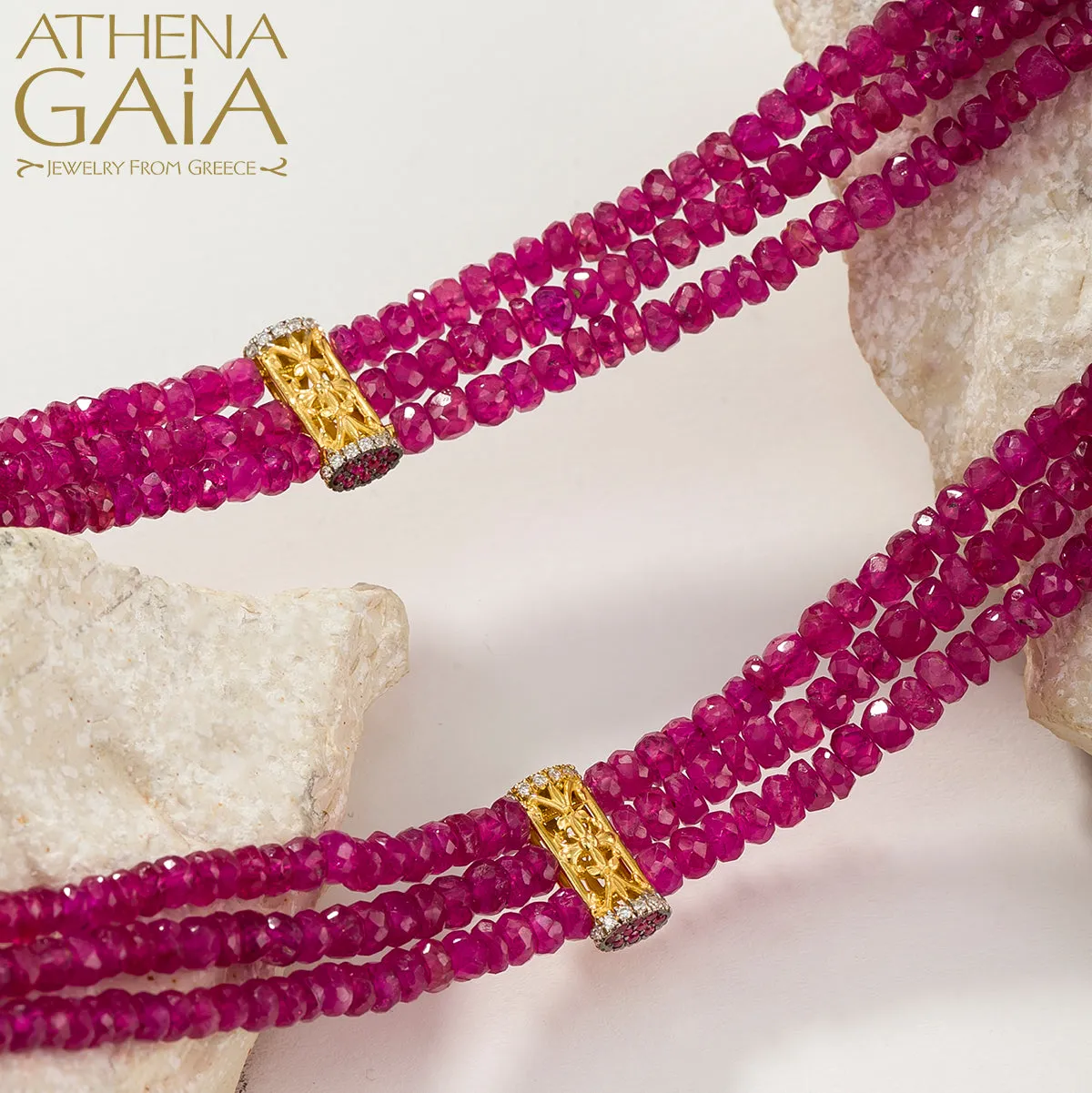 Byzantine Embroidery Triple River Necklace