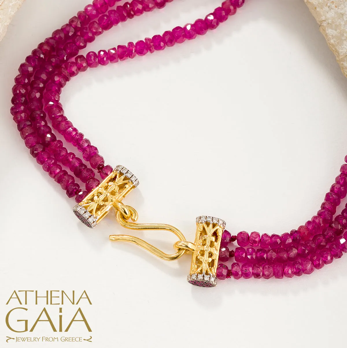 Byzantine Embroidery Triple River Necklace