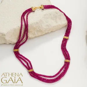 Byzantine Embroidery Triple River Necklace